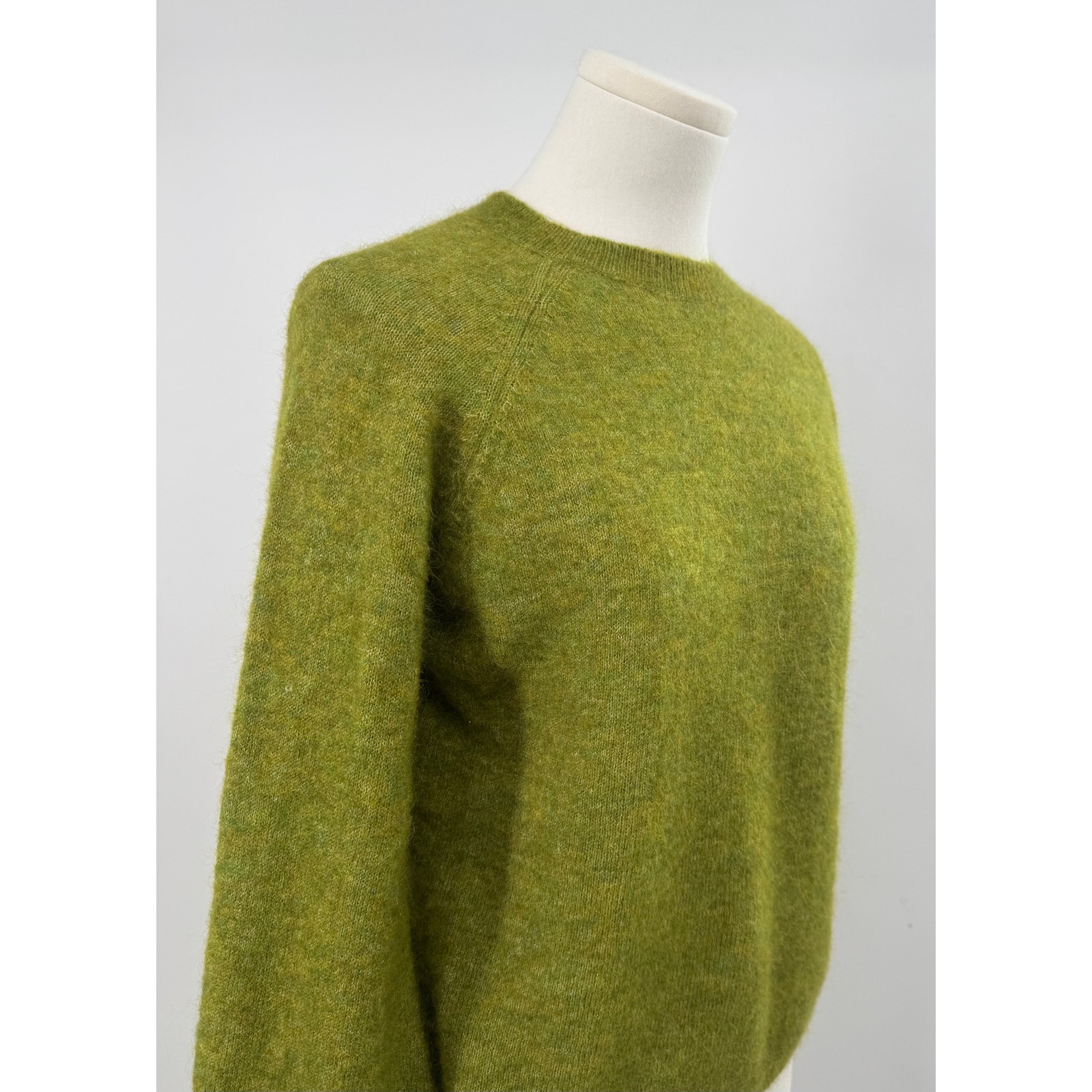 Sezane Louisa Jumper Green Kid Mohair Wool Sweater Relaxed Crewneck Xs — image 2 of 8